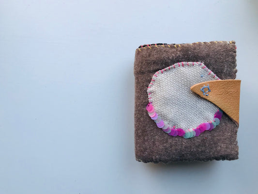 Wallet Cloth Wallet Handmade Hand Sewn Embroidered Patchwork Bifold 1654