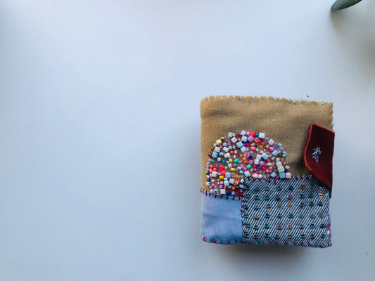 Wallet Cloth Wallet Handmade Hand Sewn Embroidered Patchwork Bifold 1651