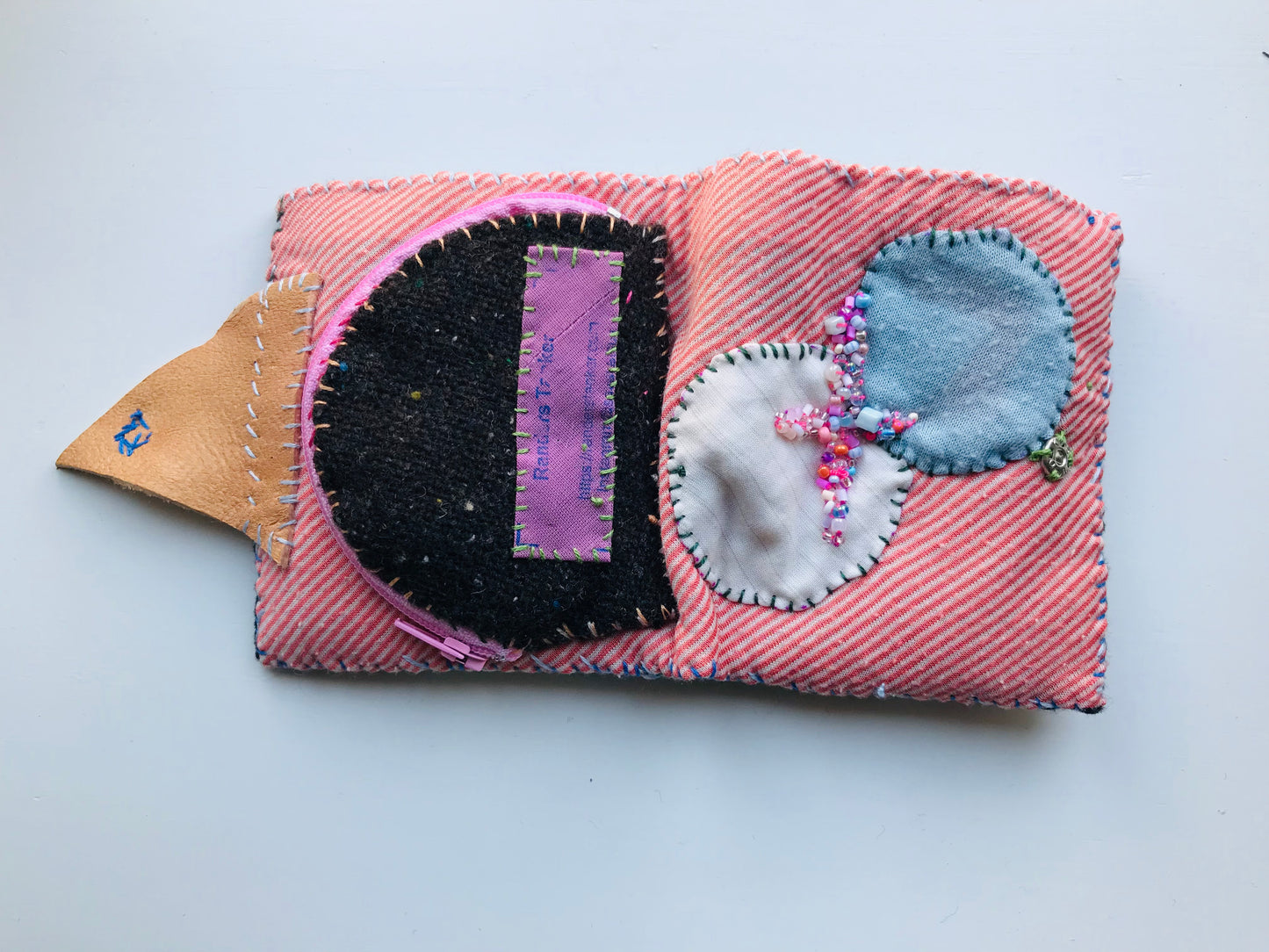 Wallet Cloth Wallet Handmade Hand Sewn Embroidered Patchwork Bifold 1655