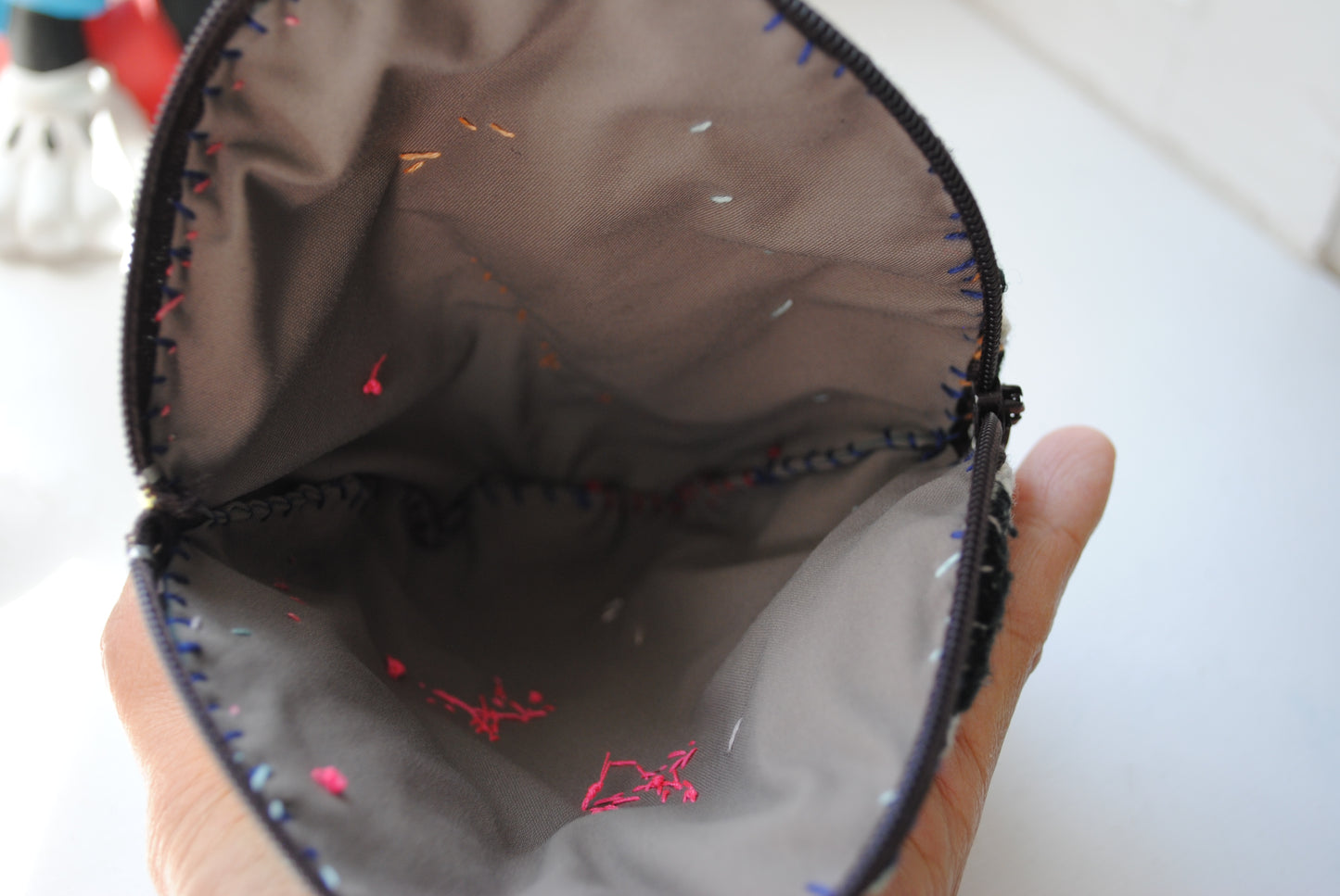 コインケース C1572 ビーズ 手縫い 刺繍 布 小銭入れ ハンドメイド