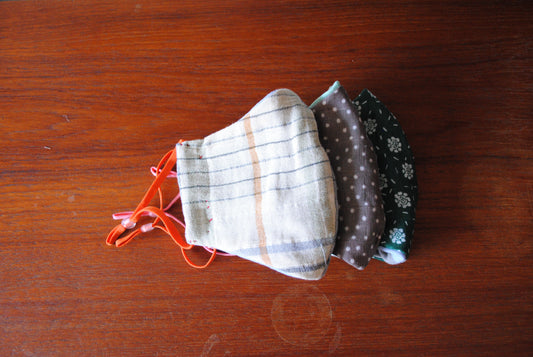 夏マスク マスク 繰り返し使える 大人マスク モスリンガーゼ100% 男女兼用 蒸れにくい 保湿 花粉症 【送料無料】手縫い 6-1