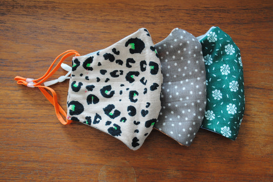 夏マスク マスク 繰り返し使える 大人マスク モスリンガーゼ100% 男女兼用 蒸れにくい 保湿 花粉症 【送料無料】手縫い 8-1