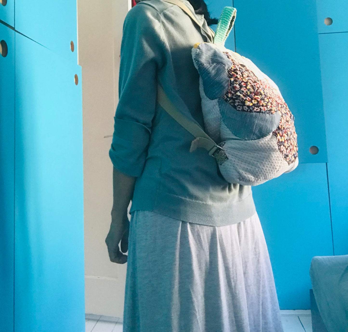 Rucksack Beaded Embroidered Hand Sewn Fabric Canvas 1593