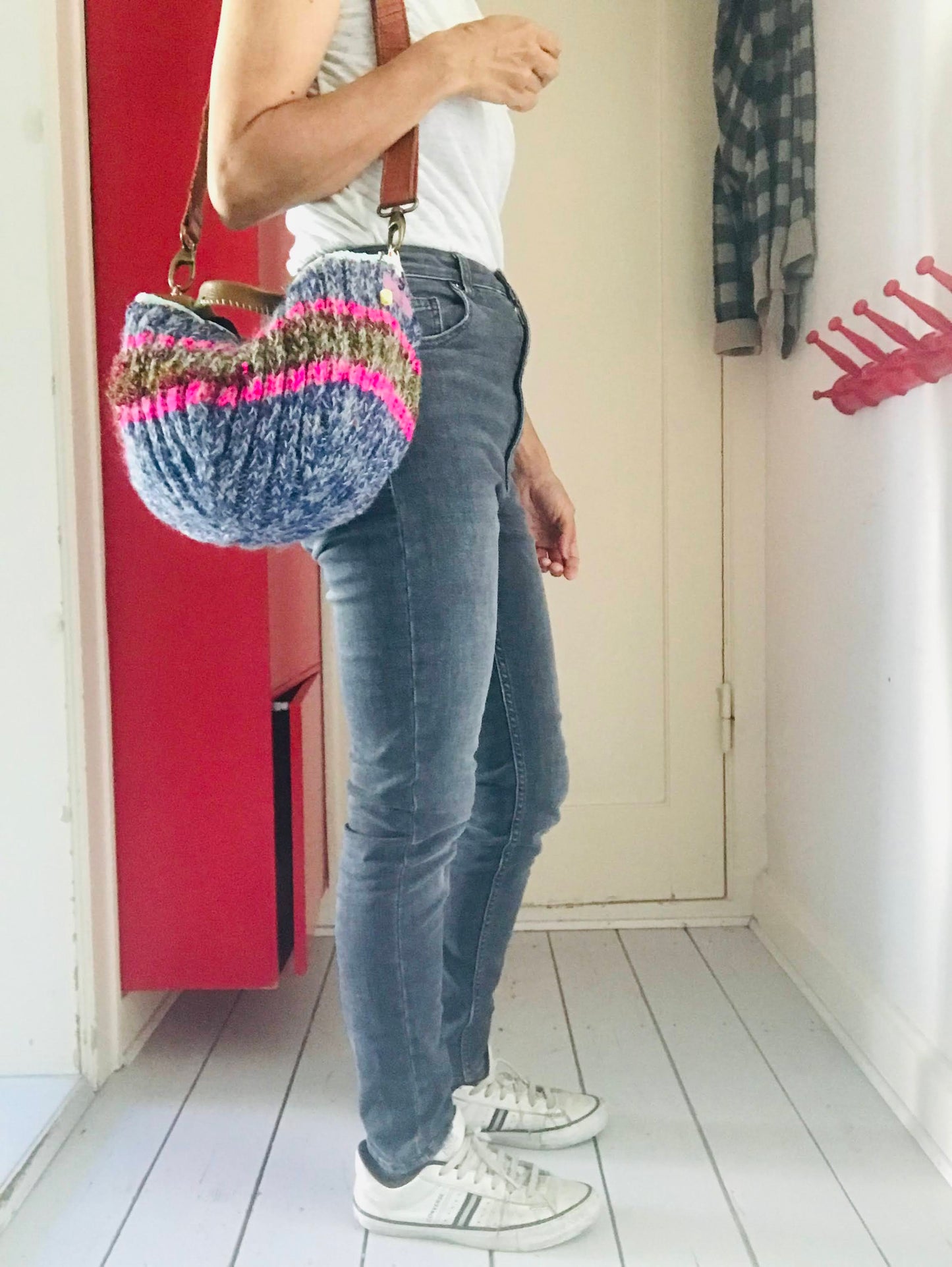 Bag 手縫のバッグ 布製 本革 持ち手 ハンドメイド 1456