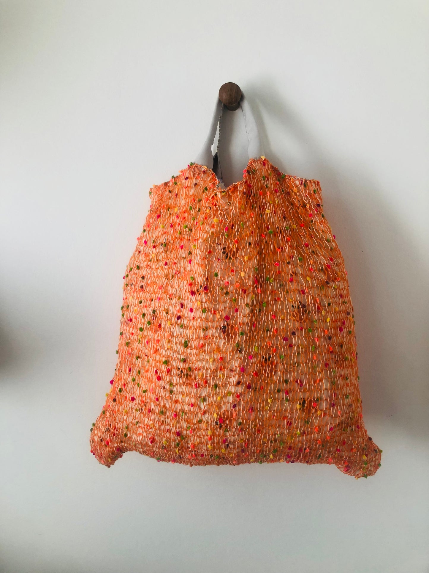 Bag 手縫いのバッグ 布製　編み物　トートバッグ　スローファッション　ハンドメイド　2470