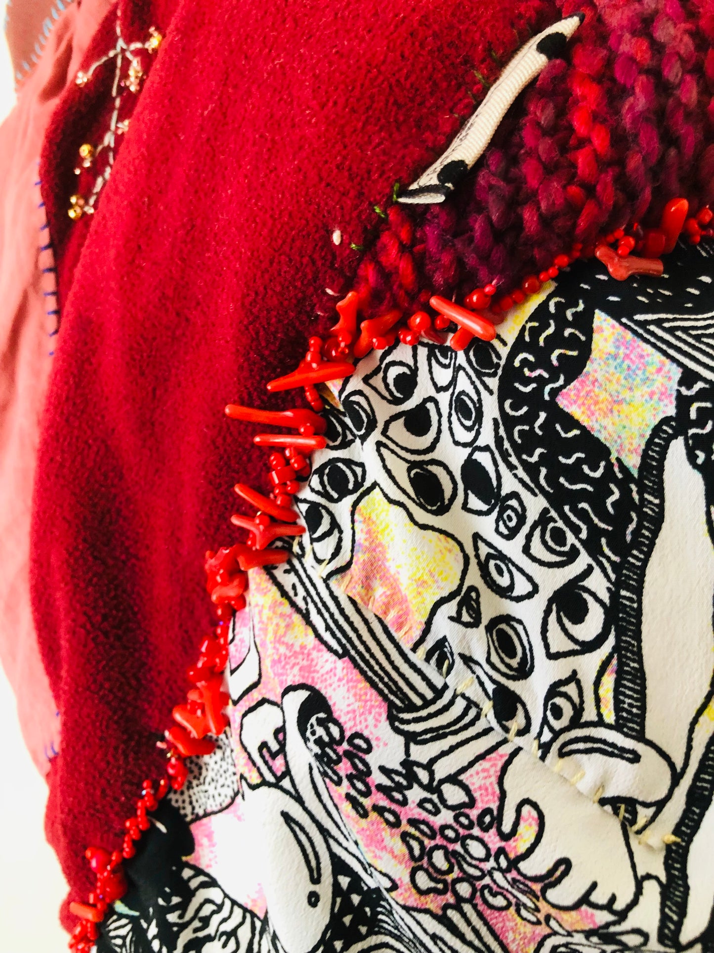 Bag 手縫いのバッグ　布製　トートバッグ　スローファッション　ワンハンドルバッグ　ハンドメイド　2405