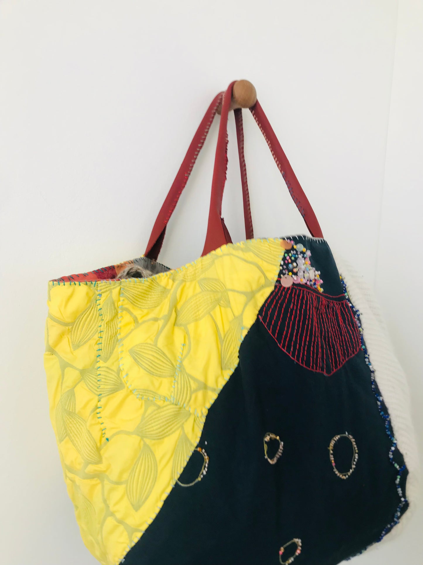 Bag   手縫いのバッグ　布製　スローファッション　ハンドメイド　1953