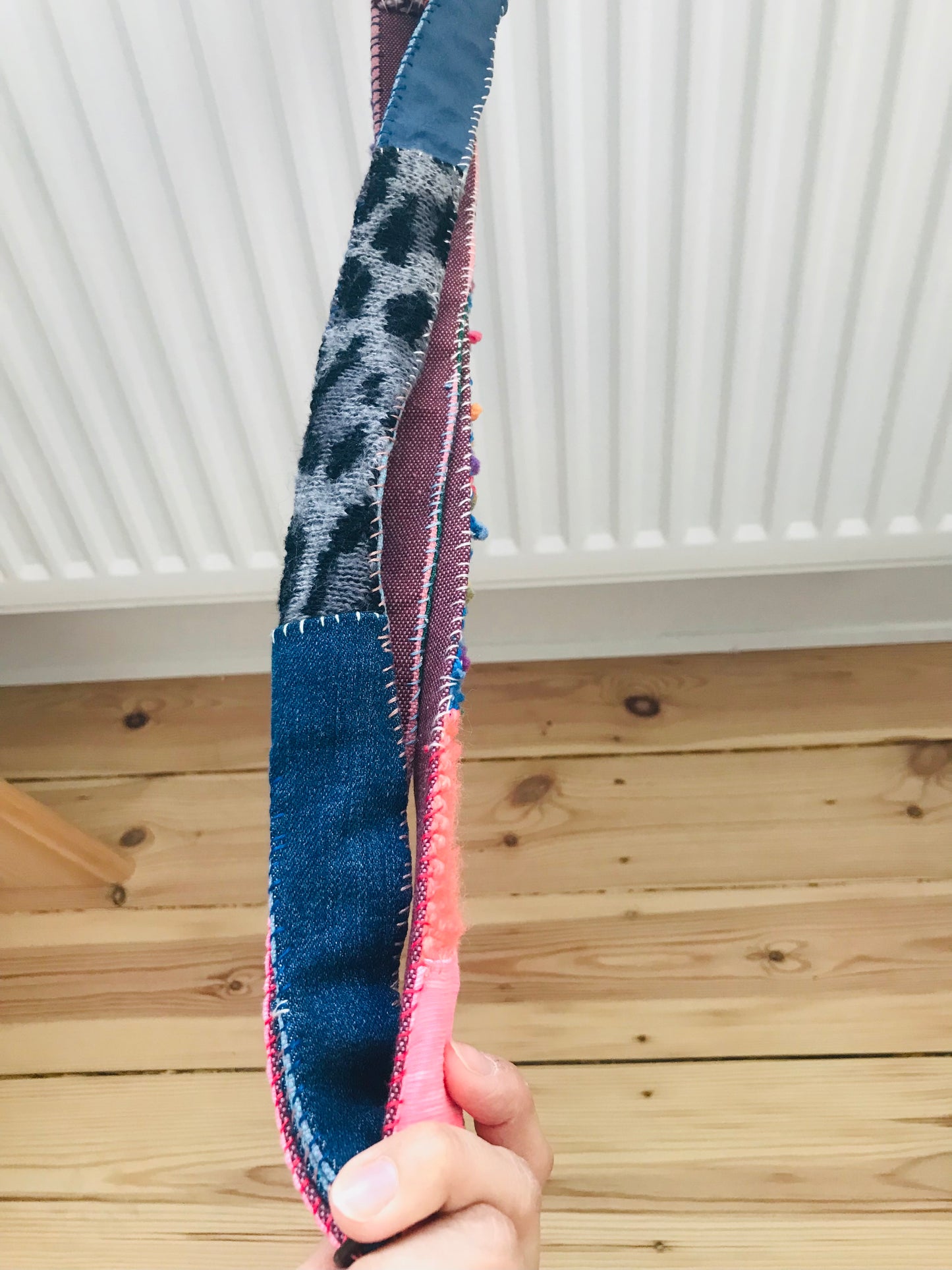 strap  手編みのストラップ　　ウール　布製　毛糸　肩掛けストラップ　スローファッション　ハンドメイド　1741