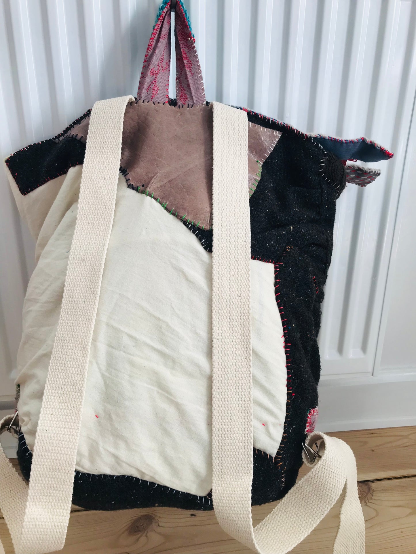 Rucksack Beaded Embroidered Hand Sewn Fabric Canvas 1586