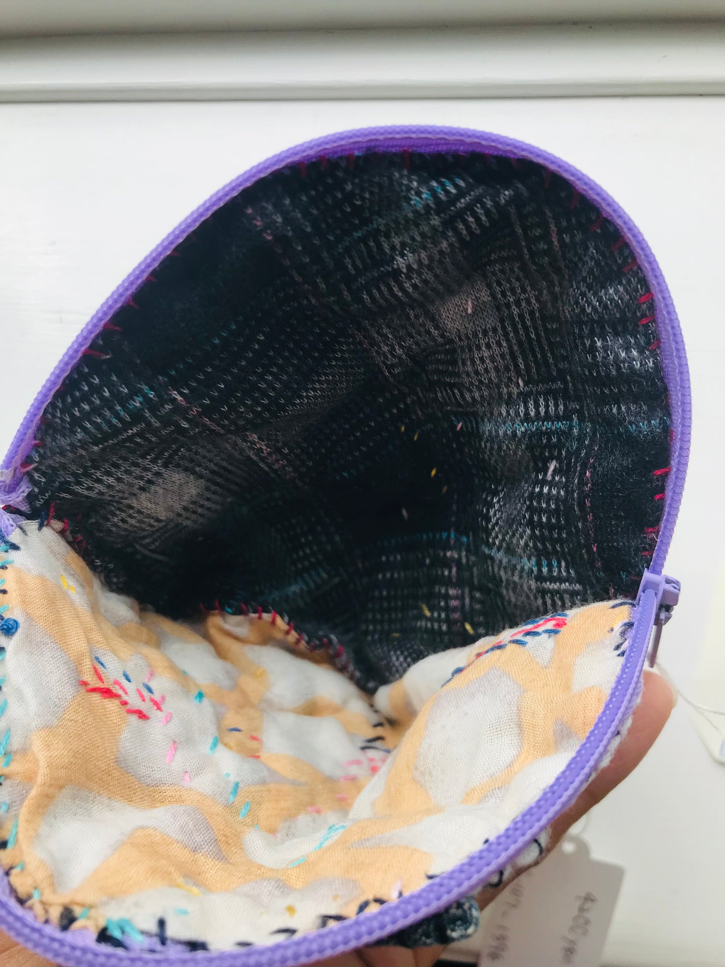 Coin case, beads, hand-sewn, embroidered, cloth, coin purse, handmade, 2040