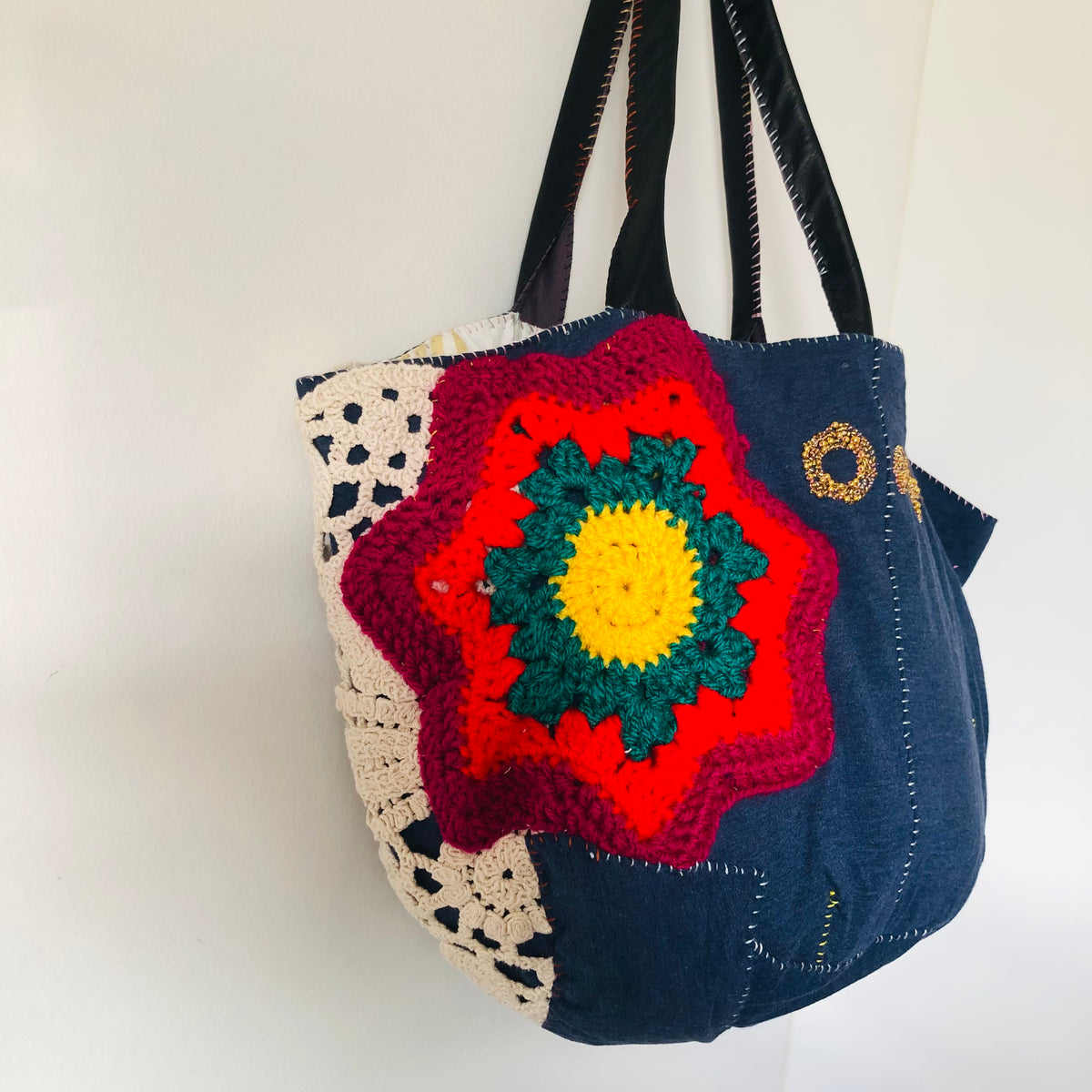 Bag Hand-stitched bag, fabric, tote bag, slow fashion, handmade, 2547