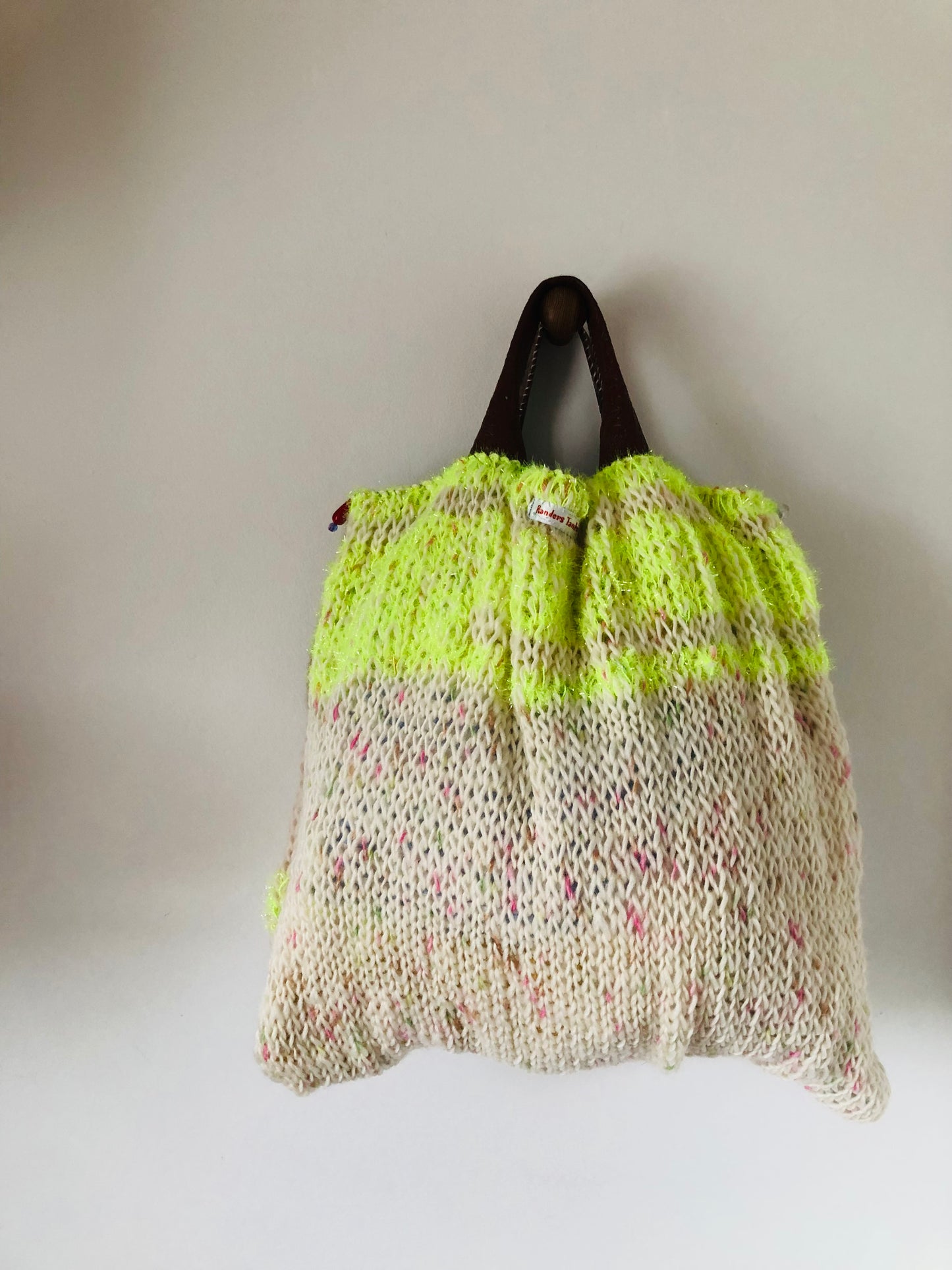 Bag 手縫いのバッグ 布製　編み物　トートバッグ　スローファッション　ハンドメイド　2527
