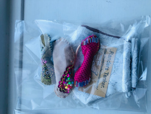 ヘミマァセット　 小物　ヘアゴム　手縫いマスク　布製　スローファッション　ハンドメイド　2452