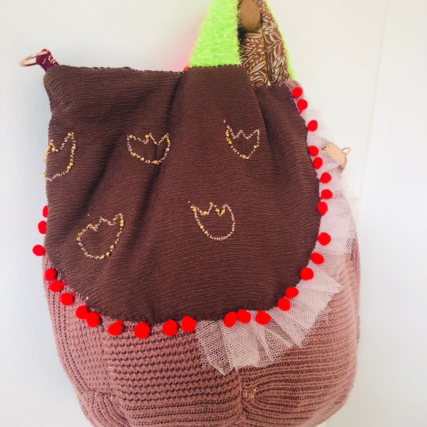 Bag 手縫いのバッグ 布製　トートバッグ　スローファッション　ハンドメイド　2410