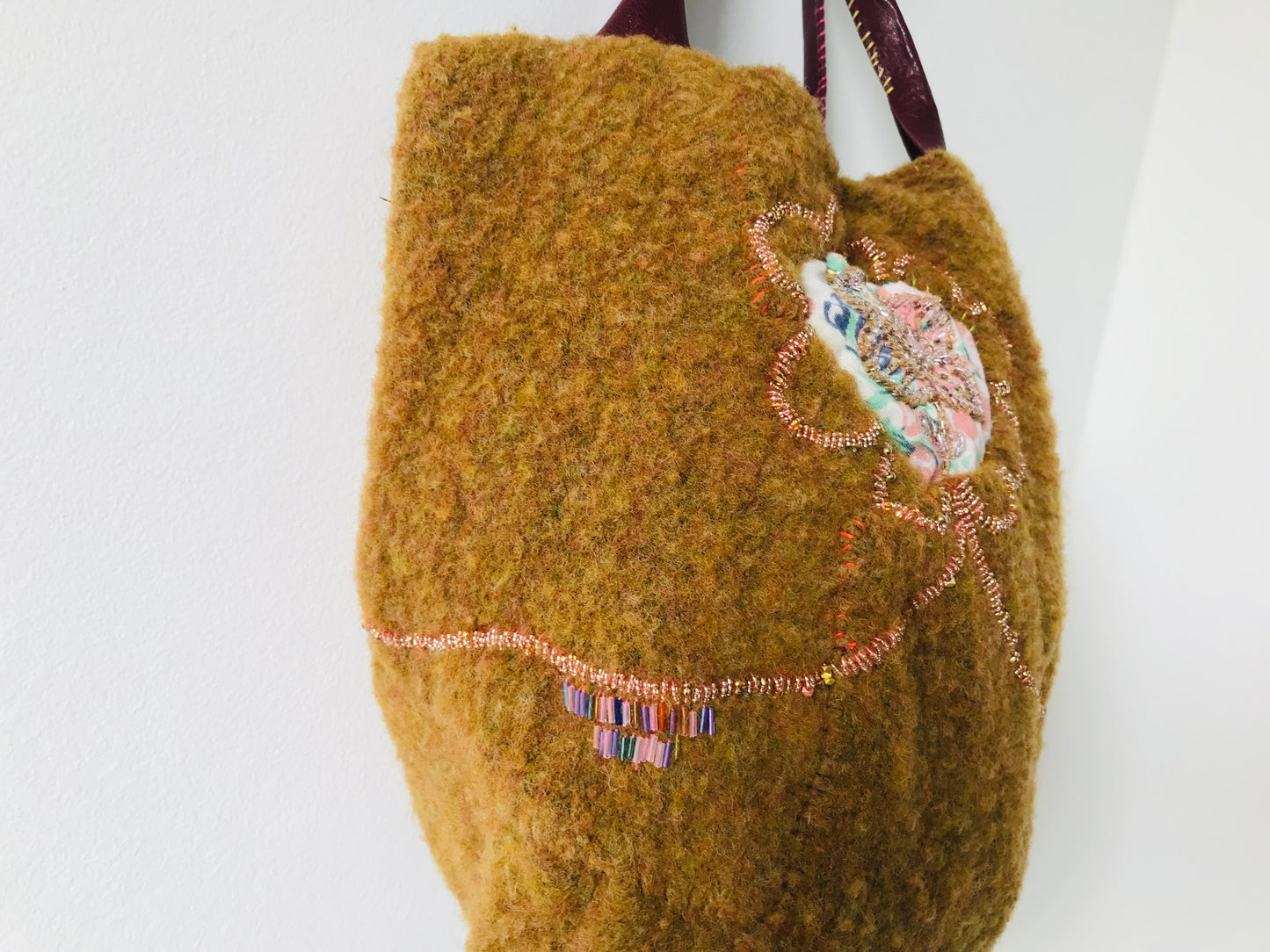 Bag   手縫いのバッグ　  布製　スローファッション　ハンドメイド　1864