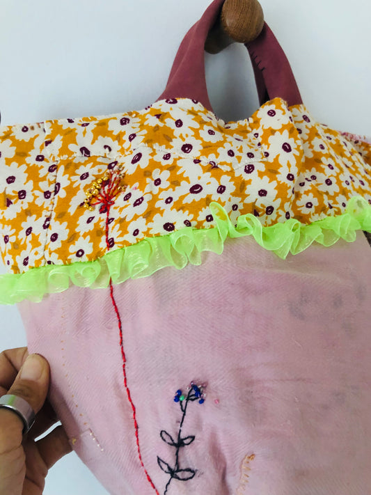 Bag Hand-stitched bag, fabric, tote bag, slow fashion, handmade, 2546