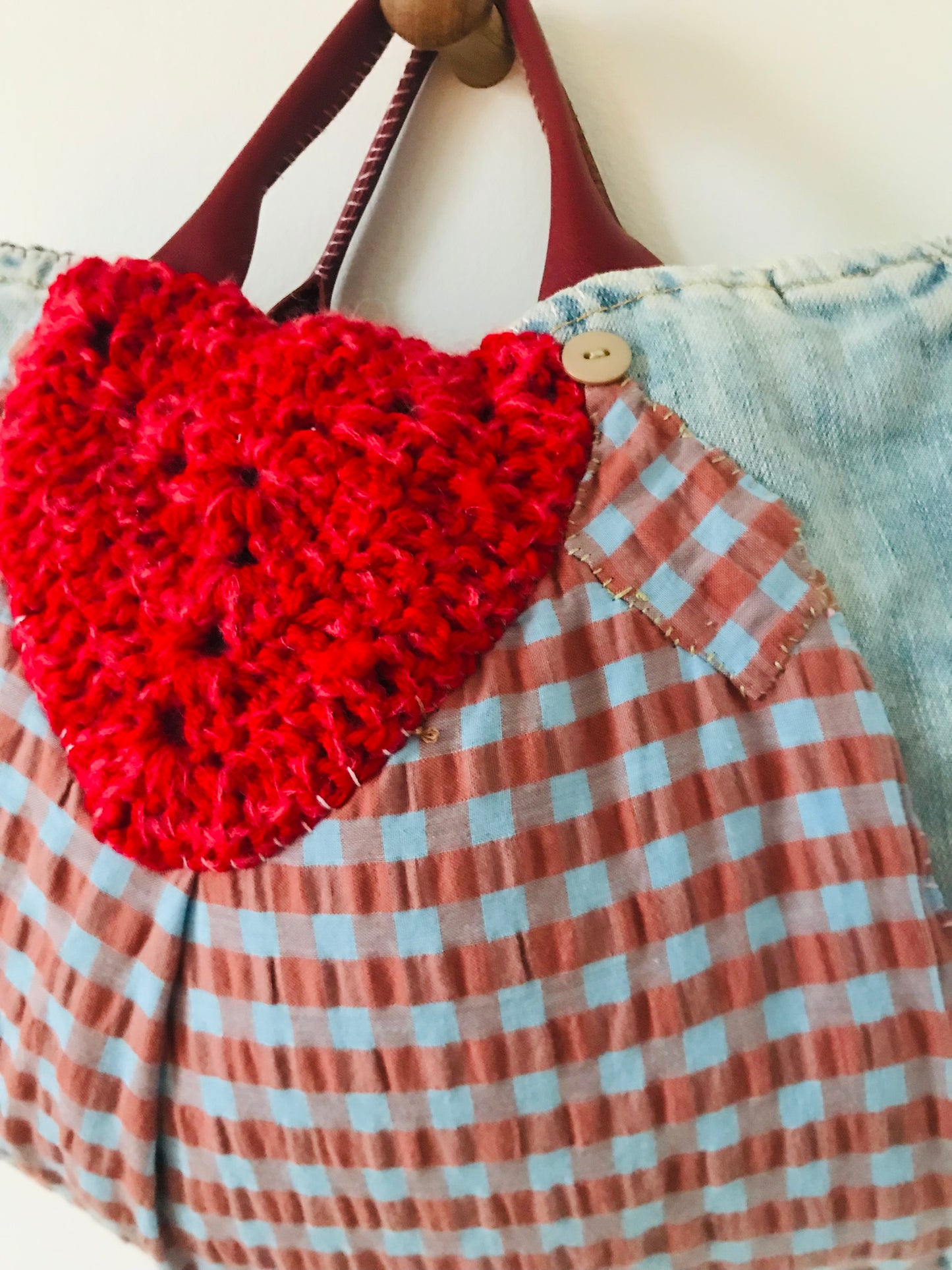 Bag   手縫いのバッグ　布製　トートバッグ　スローファッション　ハンドメイド　2093