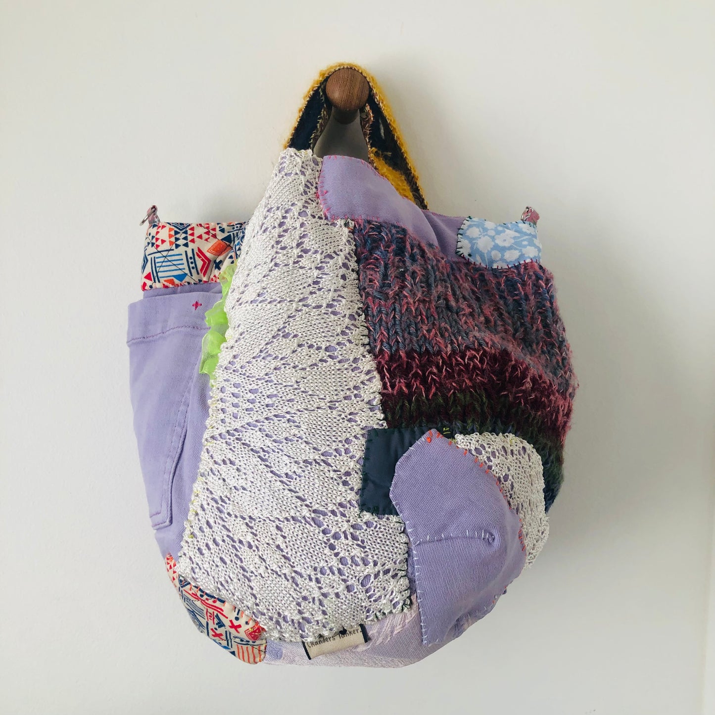 Bag Hand-sewn cloth tote bag Slow fashion Handmade 2423