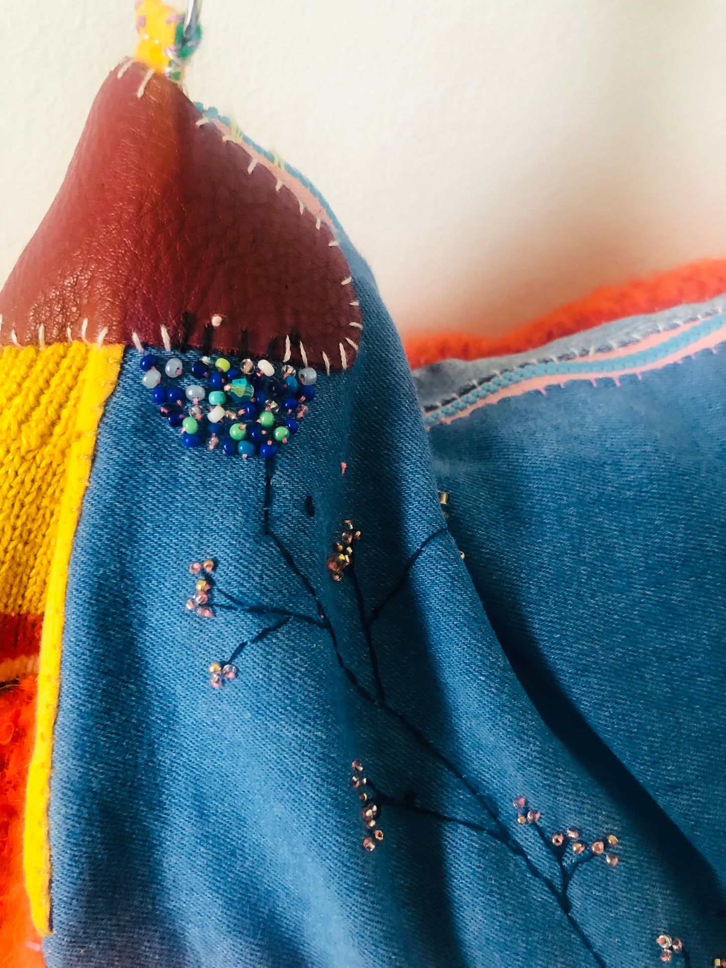 Hand-sewn cloth shoulder bag, slow fashion, handmade pochette 2415
