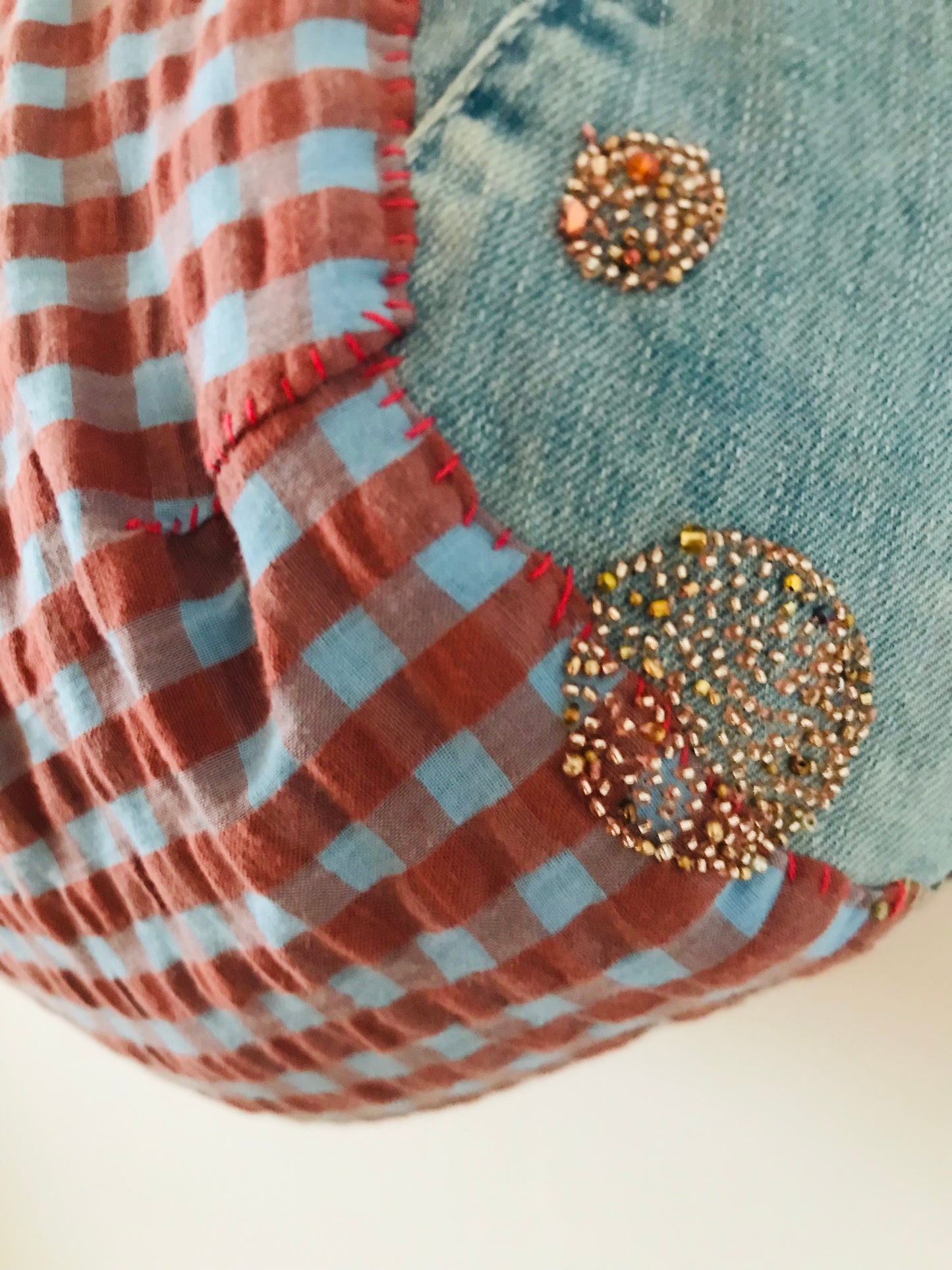 Bag   手縫いのバッグ　布製　トートバッグ　スローファッション　ハンドメイド　2093