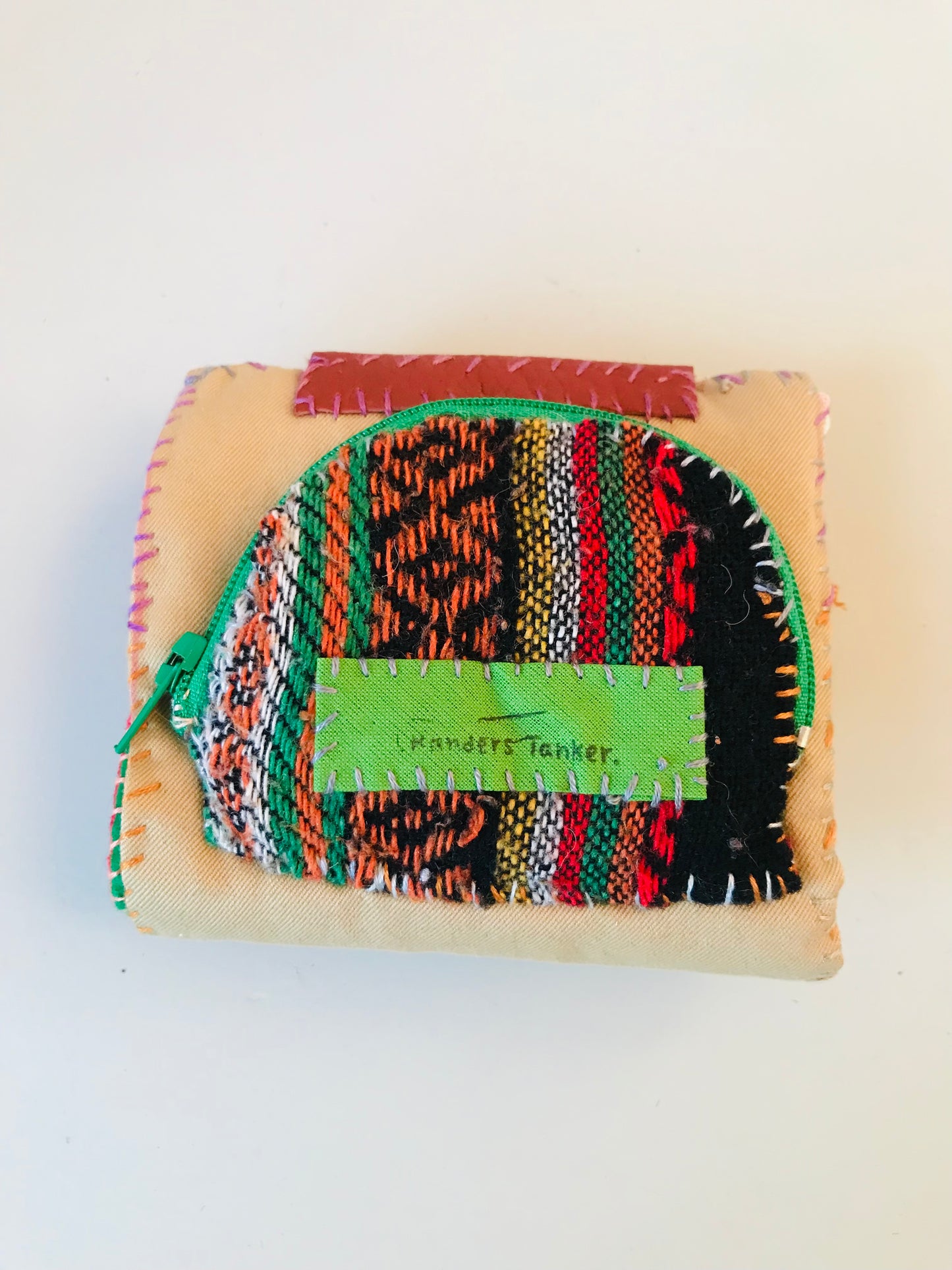 Wallet Fabric Wallet Handmade Hand-sewn Embroidered Patchwork Bi-fold 1914