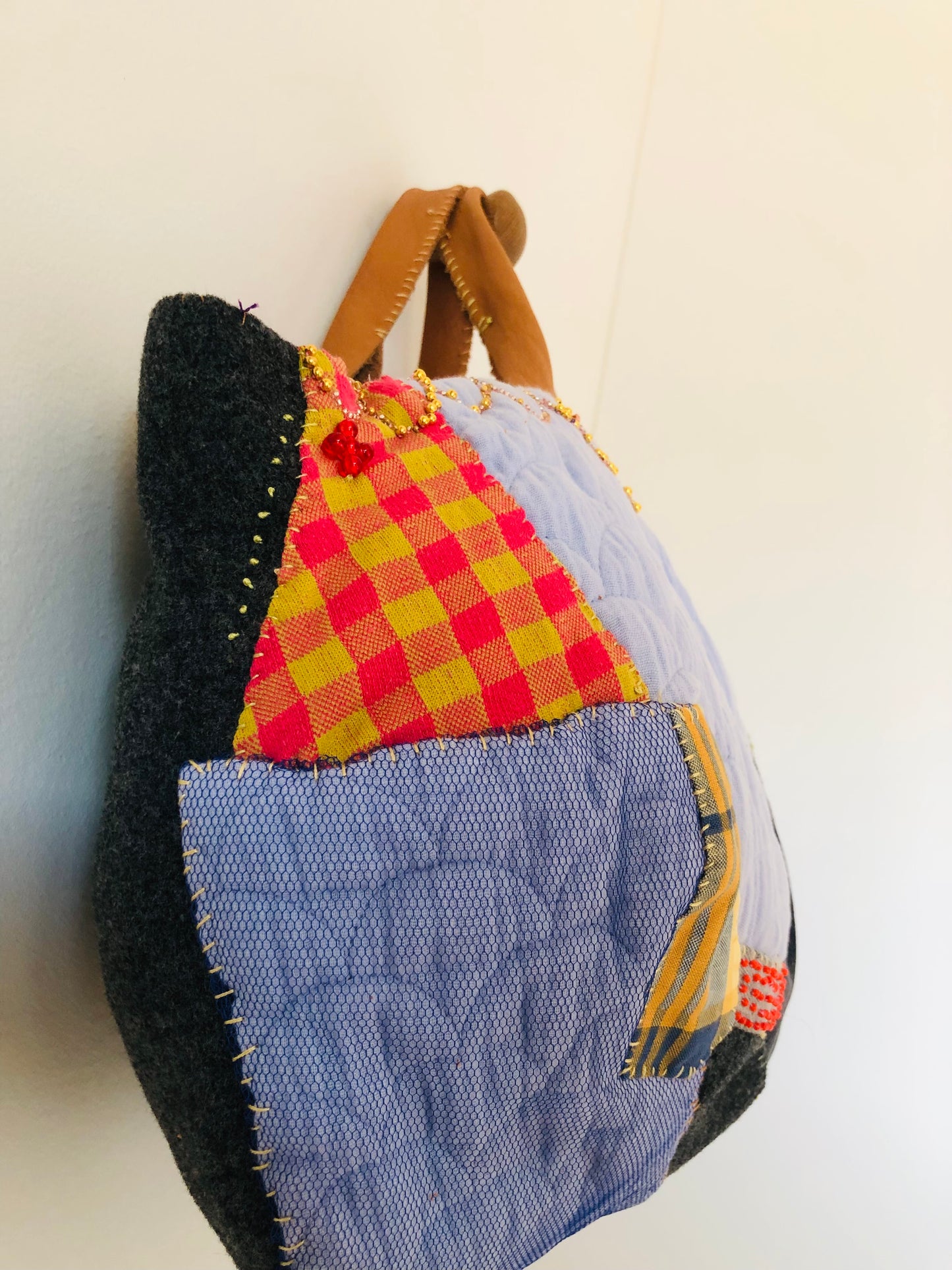 Bag 手縫いのバッグ 布製　トートバッグ　スローファッション　ハンドメイド　2525