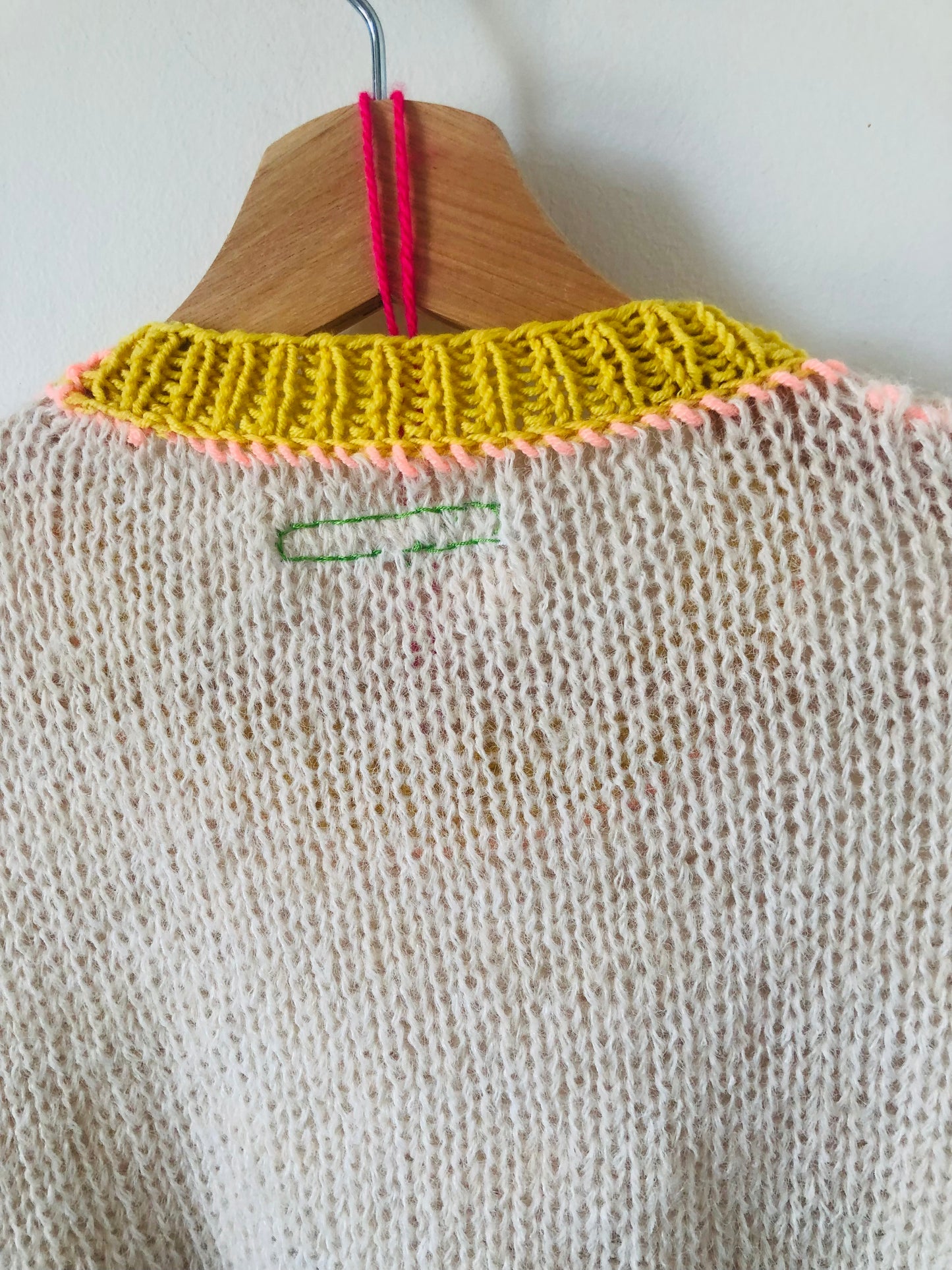 Short-sleeved knit sweater, summer sweater, knitting, yarn, wool, mohair, slow fashion, fancy yarn, short-sleeved, one-of-a-kind, 2446