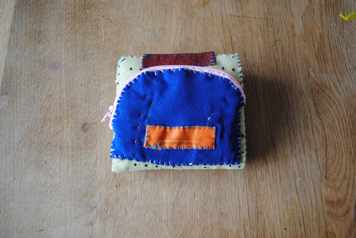 Wallet Cloth Wallet Handmade Hand Sewn Embroidered Patchwork Bifold 1650