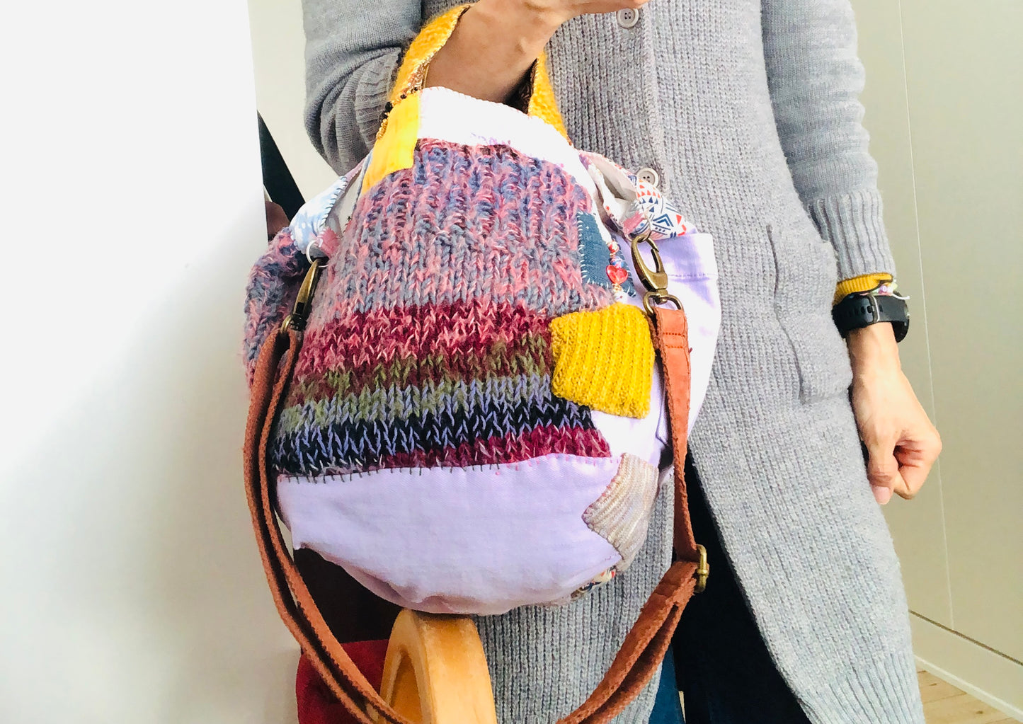 Bag Hand-sewn cloth tote bag Slow fashion Handmade 2423