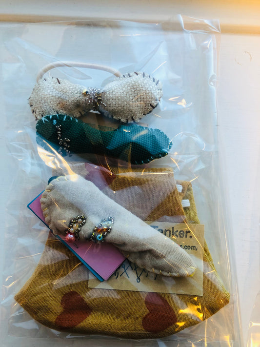 ヘミマァセット　 小物　ヘアゴム　手縫いマスク　布製　スローファッション　ハンドメイド　2450