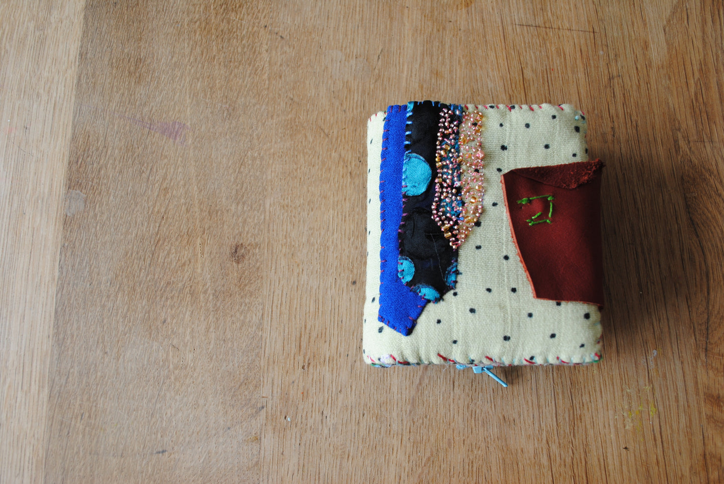 Wallet Cloth Wallet Handmade Hand Sewn Embroidered Patchwork Bifold 1650
