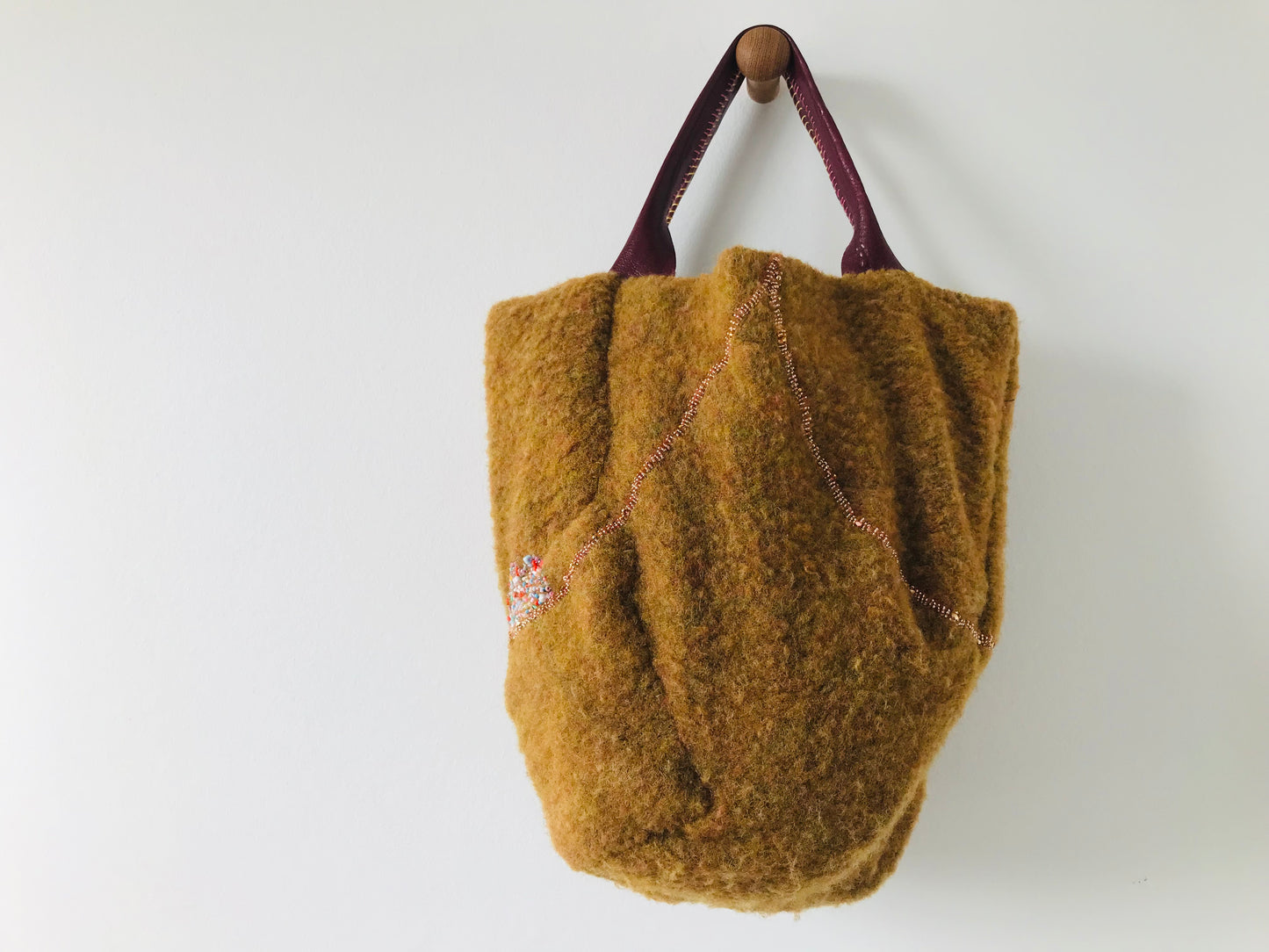 Bag   手縫いのバッグ　  布製　スローファッション　ハンドメイド　1864