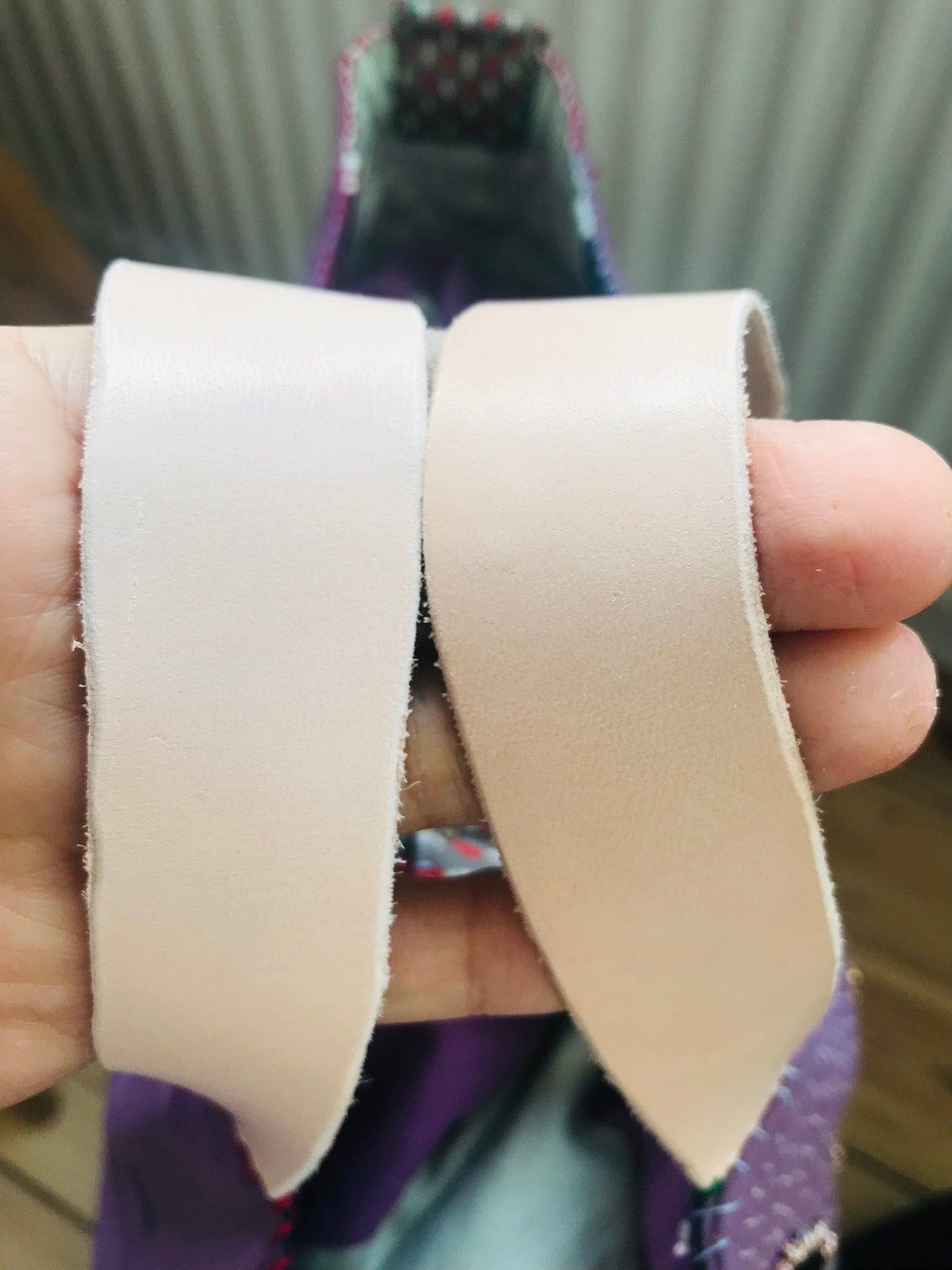Bag   手縫いのバッグ　  布製　本革持ち手　スローファッション　ハンドメイド　1733
