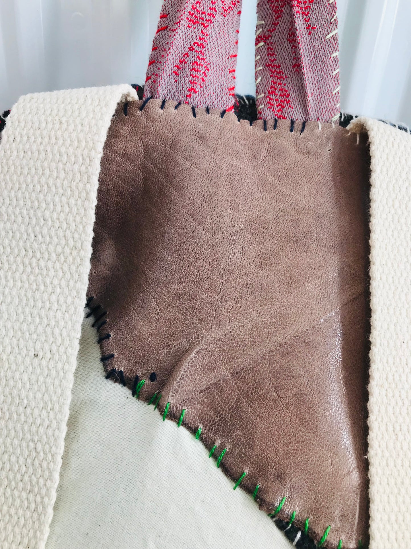 Rucksack Beaded Embroidered Hand Sewn Fabric Canvas 1586