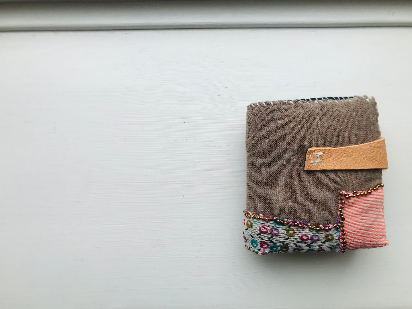 Wallet Cloth Wallet Handmade Hand Sewn Embroidered Patchwork Bifold 1649