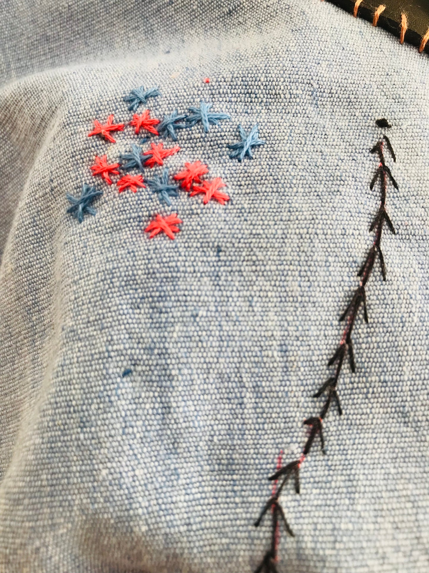 Rucksack Beaded Embroidered Hand Sewn Fabric Canvas 1586