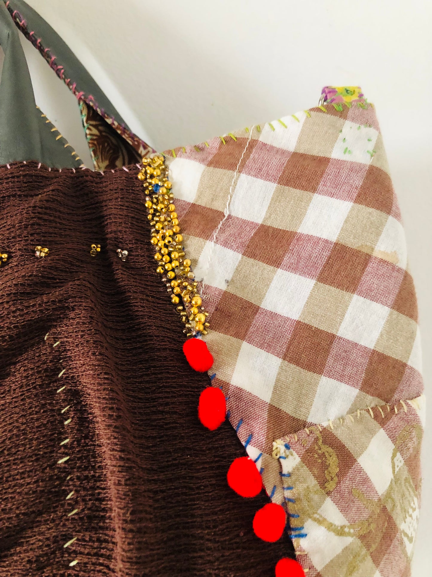 Bag 手縫いのバッグ 布製　トートバッグ　スローファッション　ハンドメイド　2448