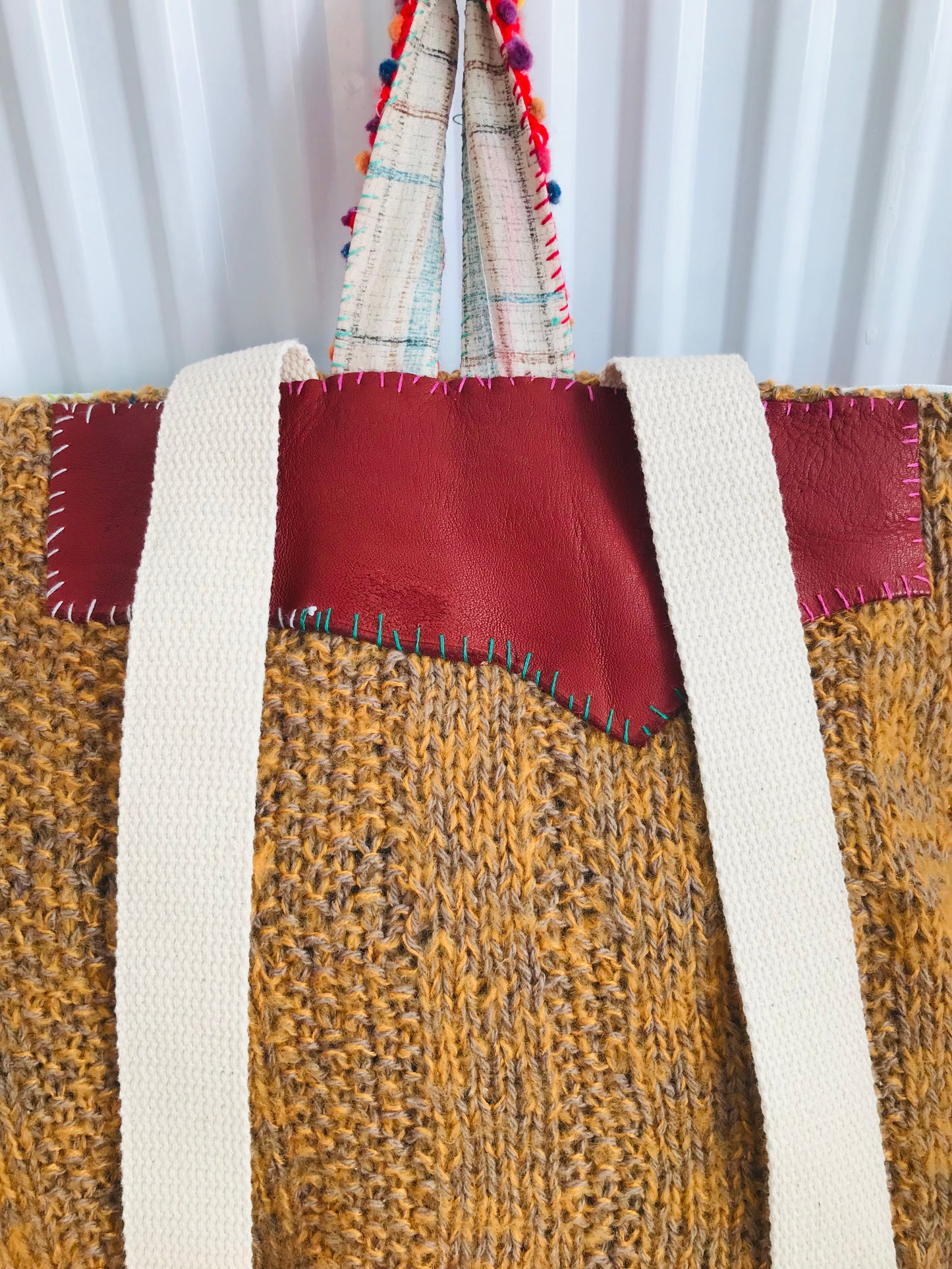 Rucksack Beaded Embroidered Hand Sewn Fabric Canvas 1586