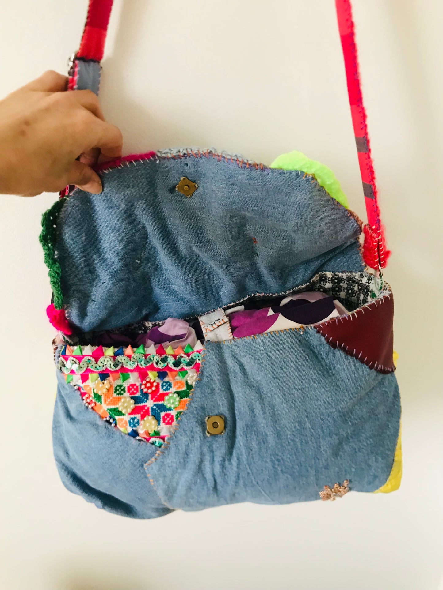 Bag Hand-sewn bag Fabric Pochette Shoulder bag Slow fashion Handmade 1949