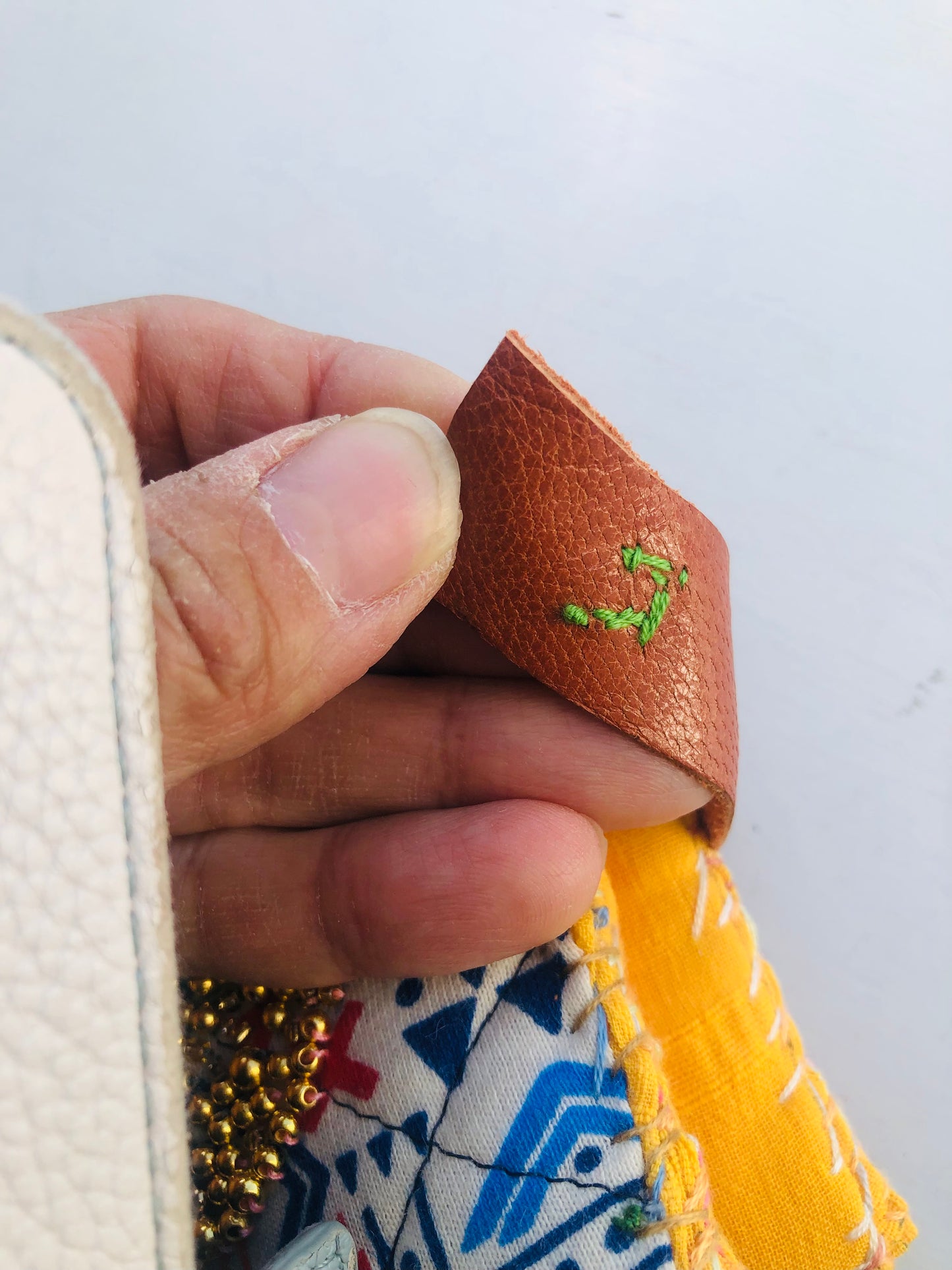 Wallet, fabric wallet, handmade, hand-sewn, embroidered, patchwork, bifold, 2441