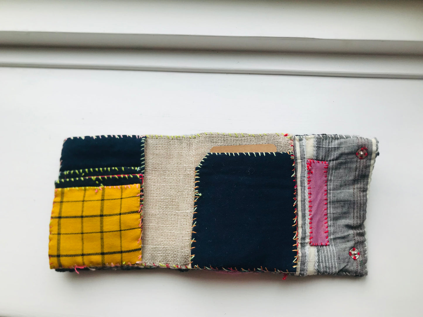 Wallet Fabric Wallet Handmade Hand-sewn Embroidered Patchwork Bi-fold 2055
