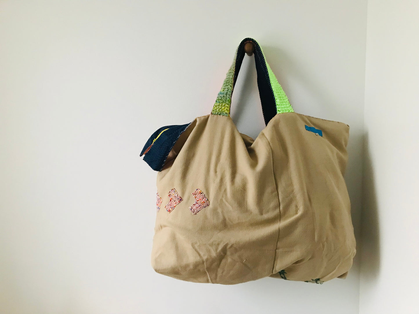 Bag   手縫いのバッグ　  布製　スローファッション　ハンドメイド　1890