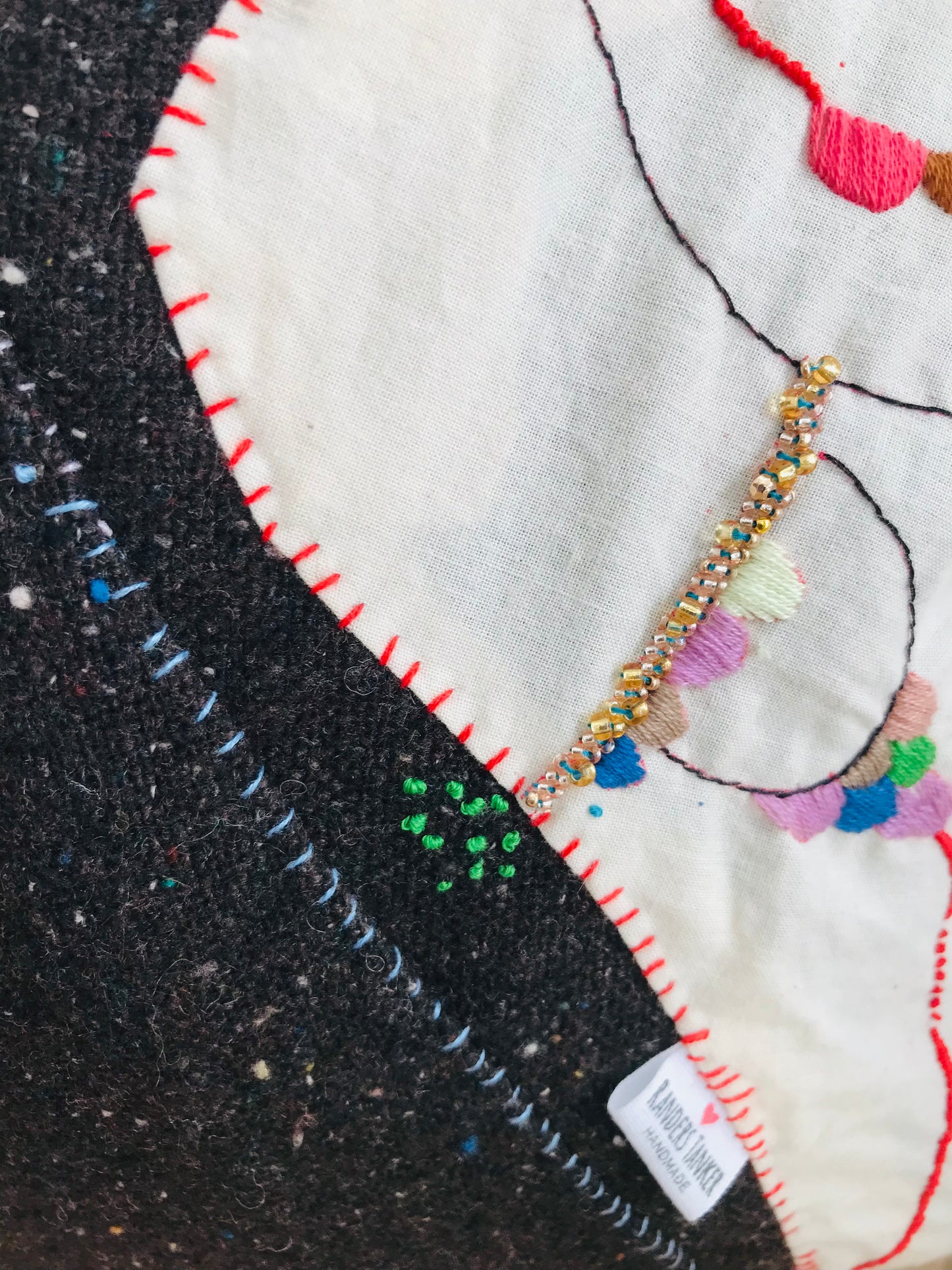 Rucksack Beaded Embroidered Hand Sewn Fabric Canvas 1586