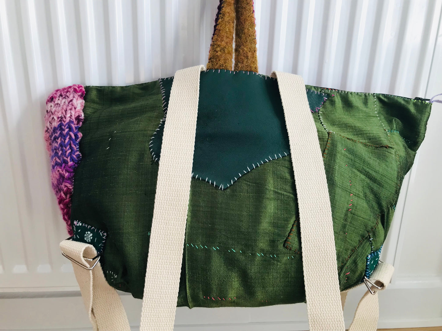 Rucksack Beaded Embroidered Hand Sewn Fabric Canvas 1586