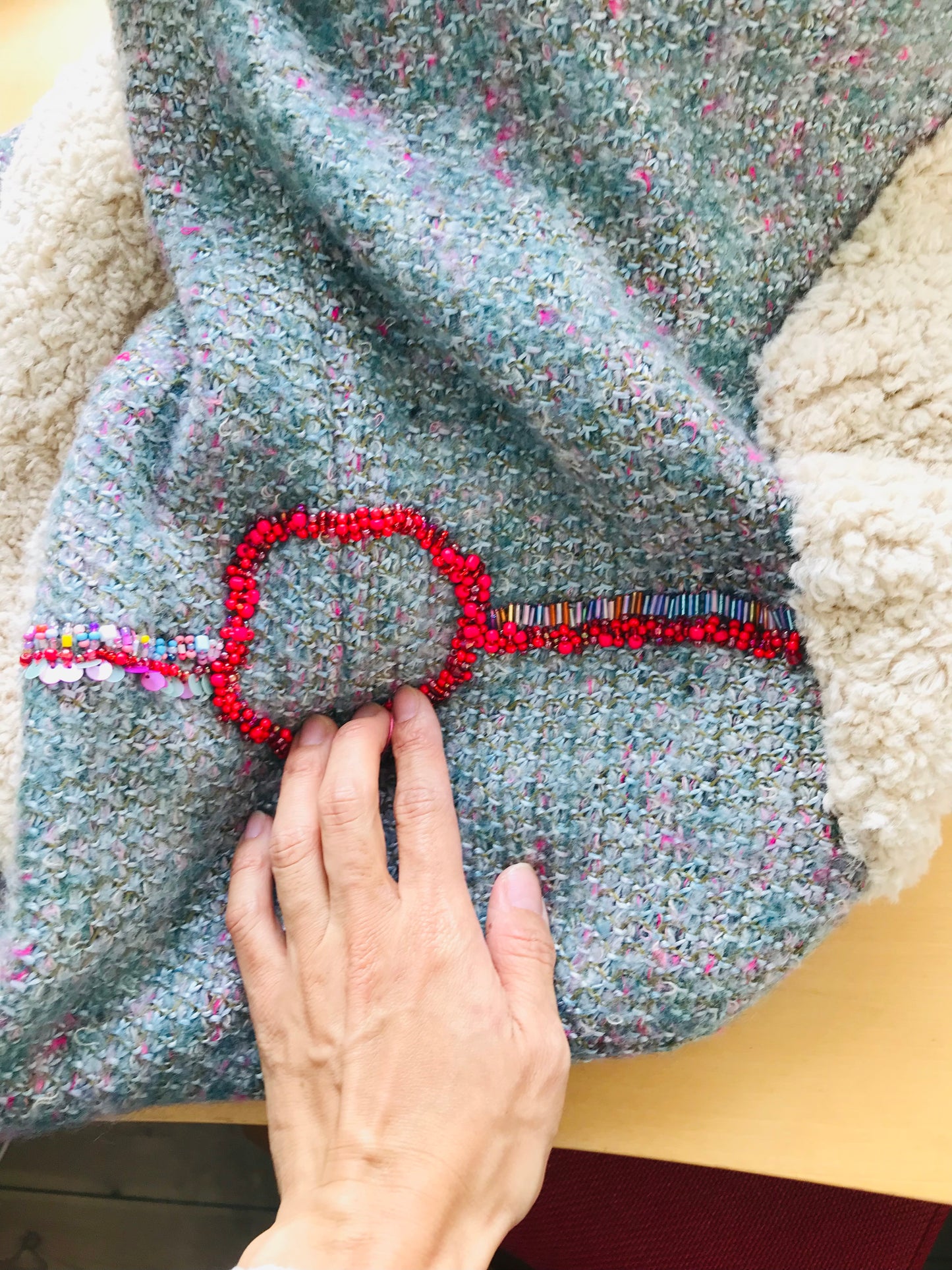 Bag   手縫いのバッグ　  布製　スローファッション　ハンドメイド　1891