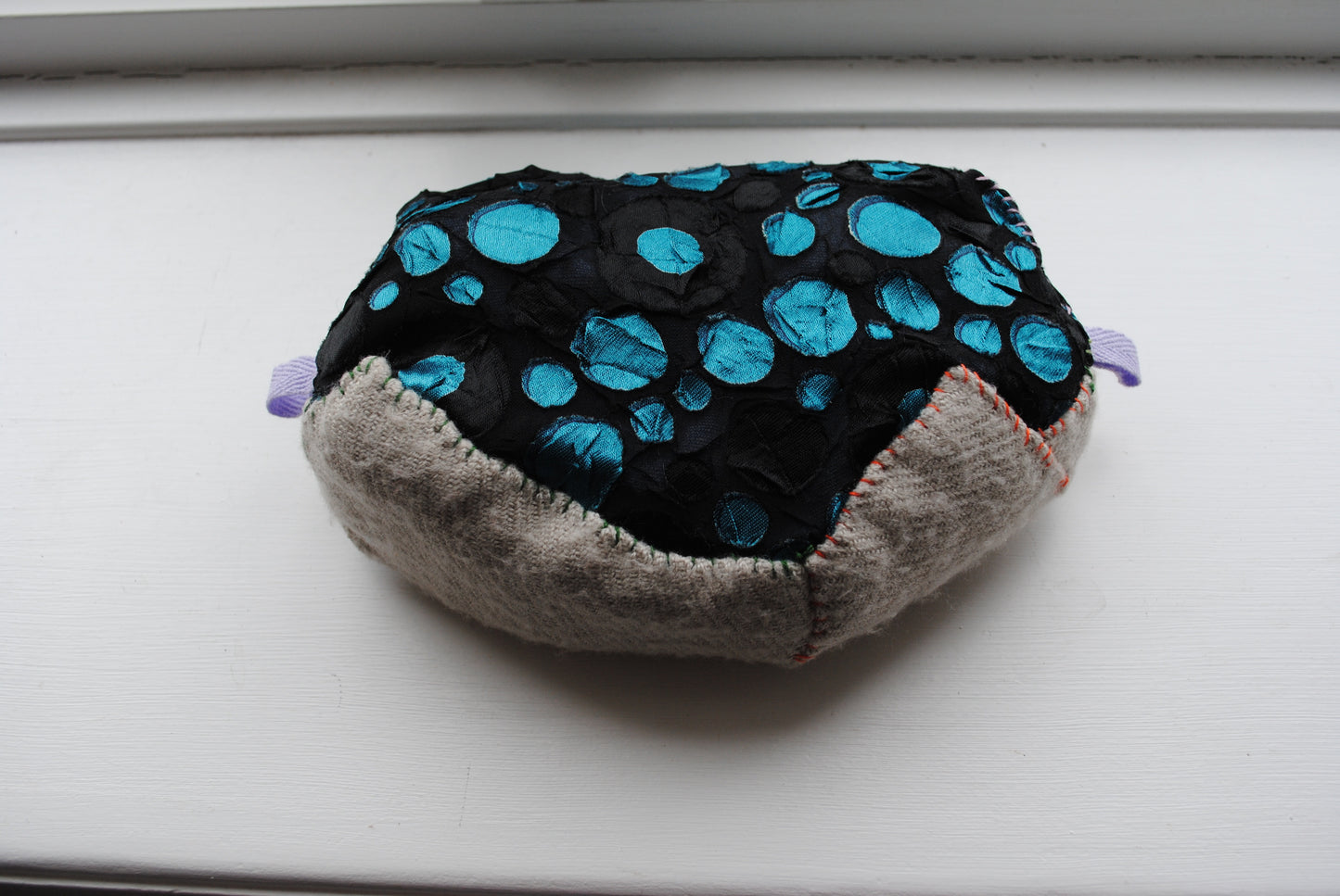 Pouch hand sewn cloth handmade bead embroidery 1792
