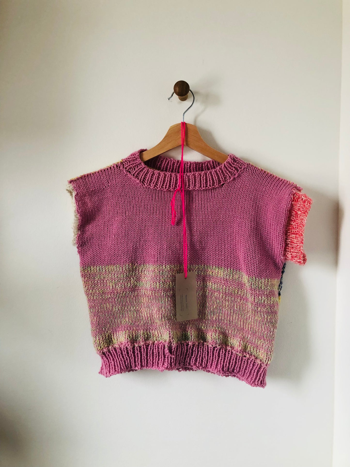 Vest, Sweater, Knitting, Yarn, Wool, Mohair, Slow Fashion, Fancy Yarn, One of a kind, 2418