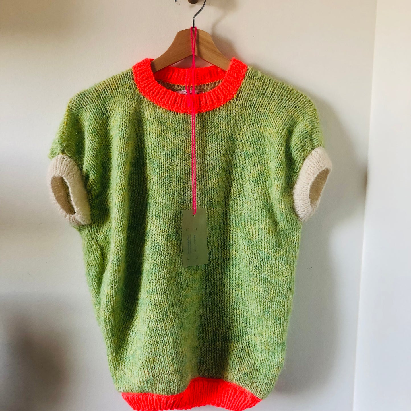 Vest, Sweater, Knitting, Yarn, Wool, Mohair, Slow Fashion, Fancy Yarn, Short Sleeve, One-of-a-kind, 2421