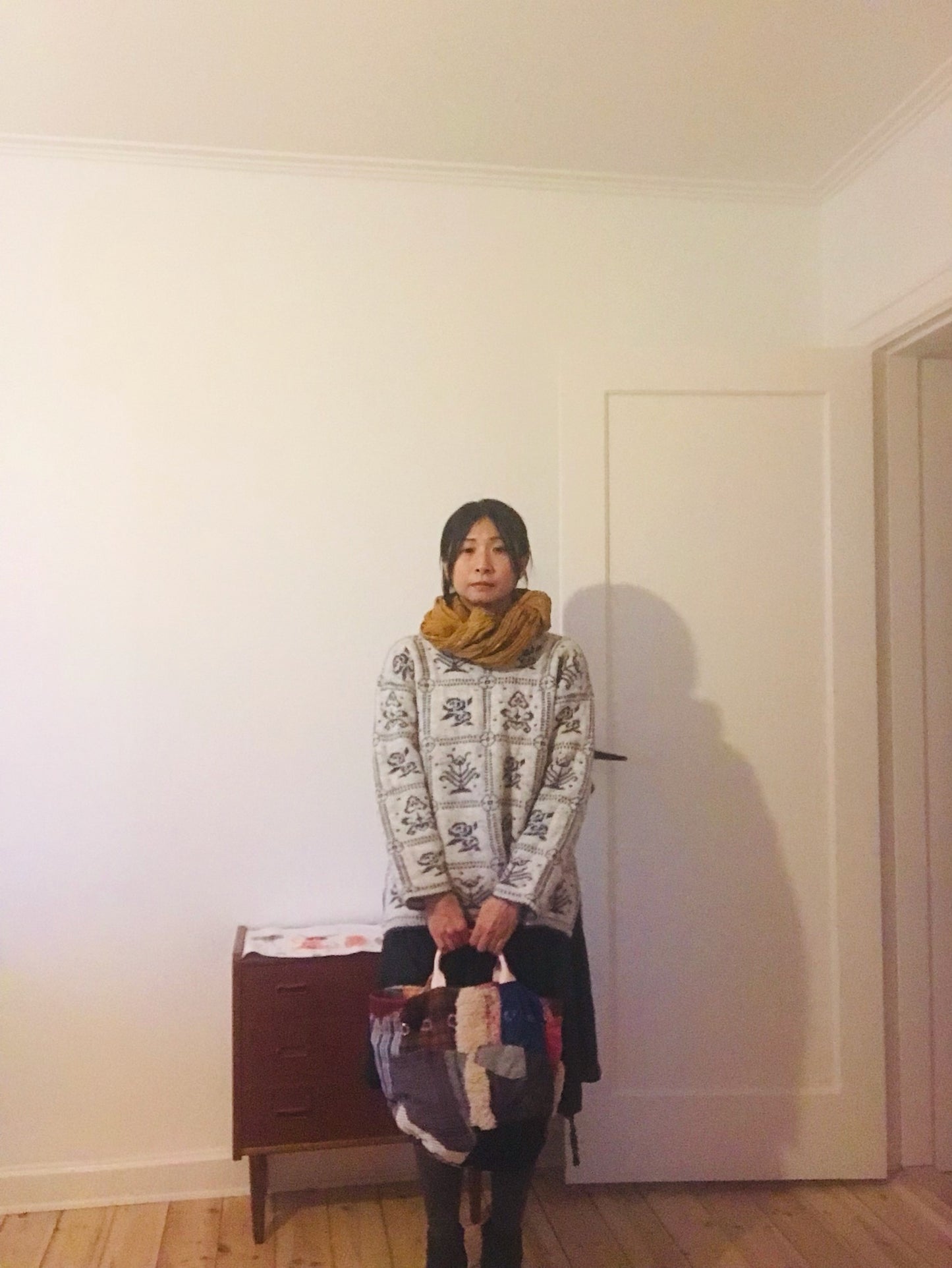Bag   手縫いのバッグ　  布製　スローファッション　ハンドメイド　1907