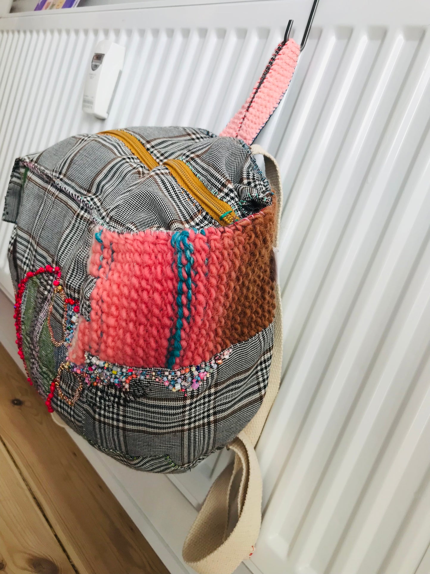 Rucksack Beaded Embroidered Hand Sewn Fabric Canvas 1586